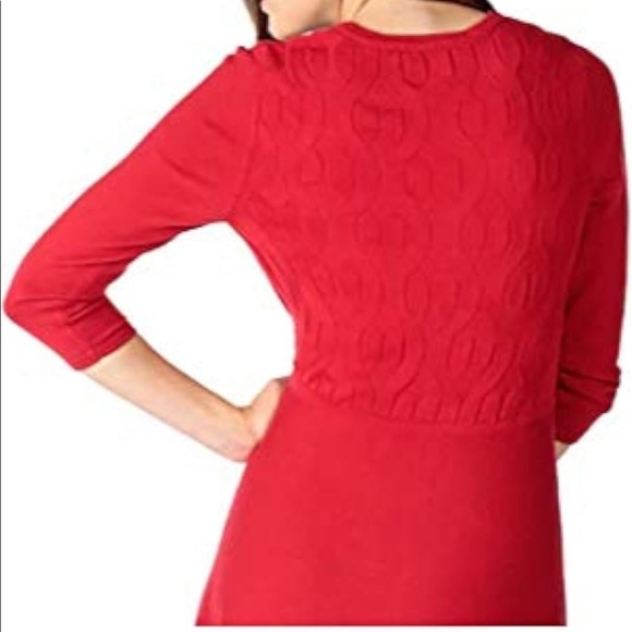 Nine West RED Knit Cotton Winter Sweater Dress Plus Size - Picture 2 of 14